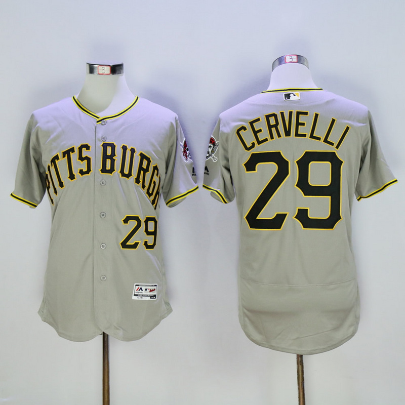 Men Pittsburgh Pirates 29 Cervelli Grey Elite MLB Jerseys